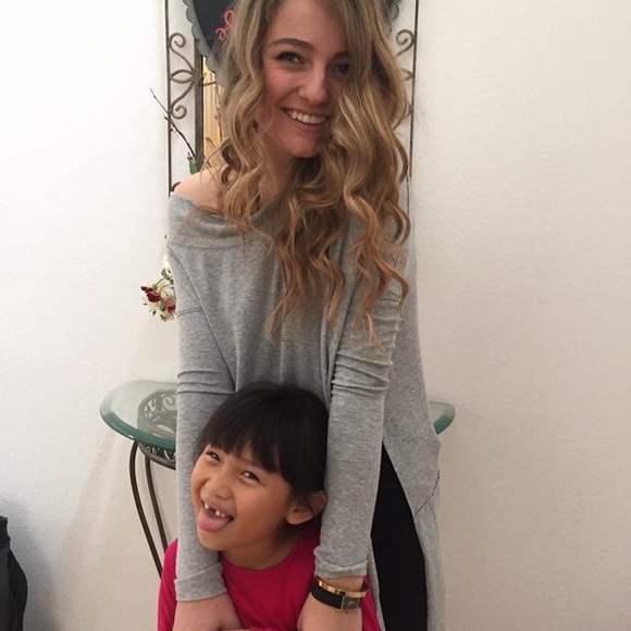 Free People gray long shirt/poncho - Picture 3 of 5